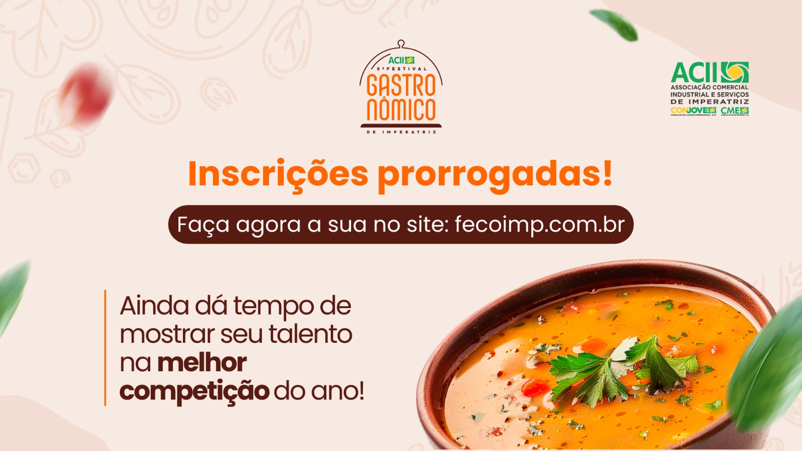 Inscrições para o 5º Festival Gastronômico da ACII são prorrogadas até 04 de setembro