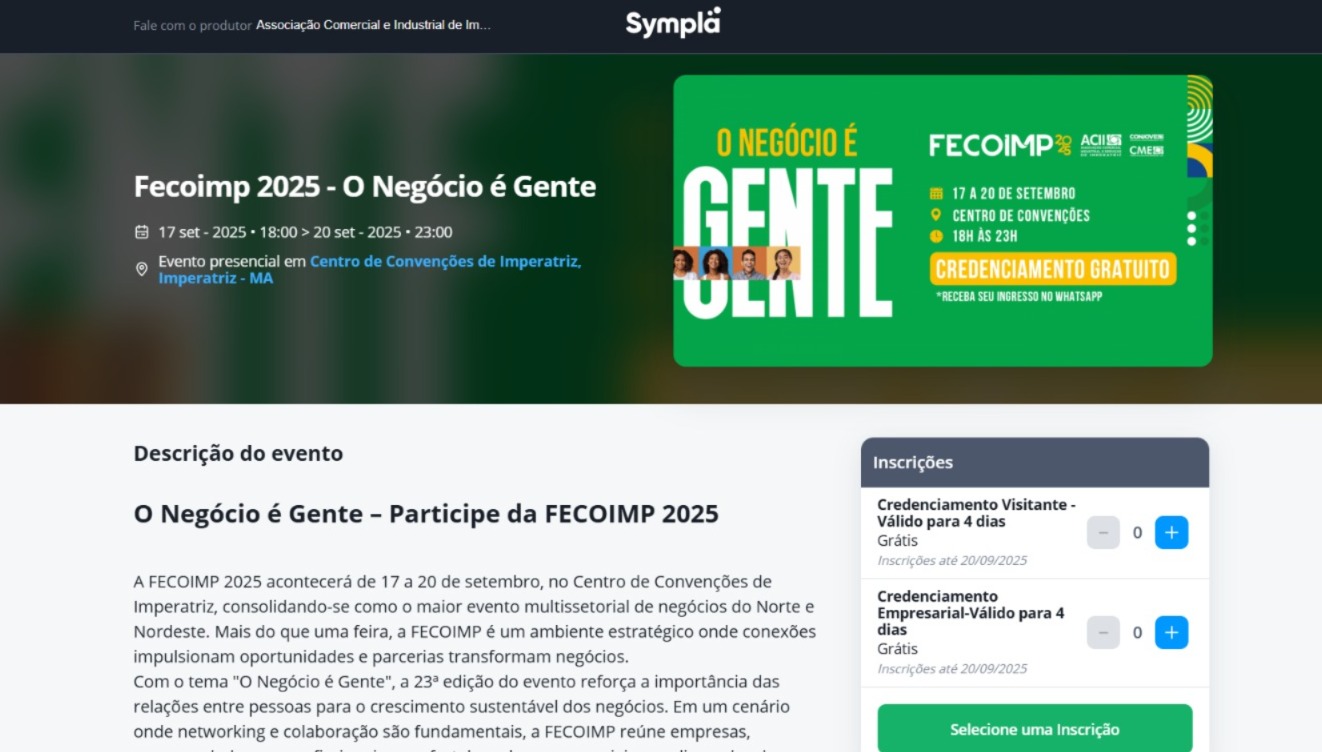Credenciamento para entrada gratuita na Fecoimp 2025 está aberto