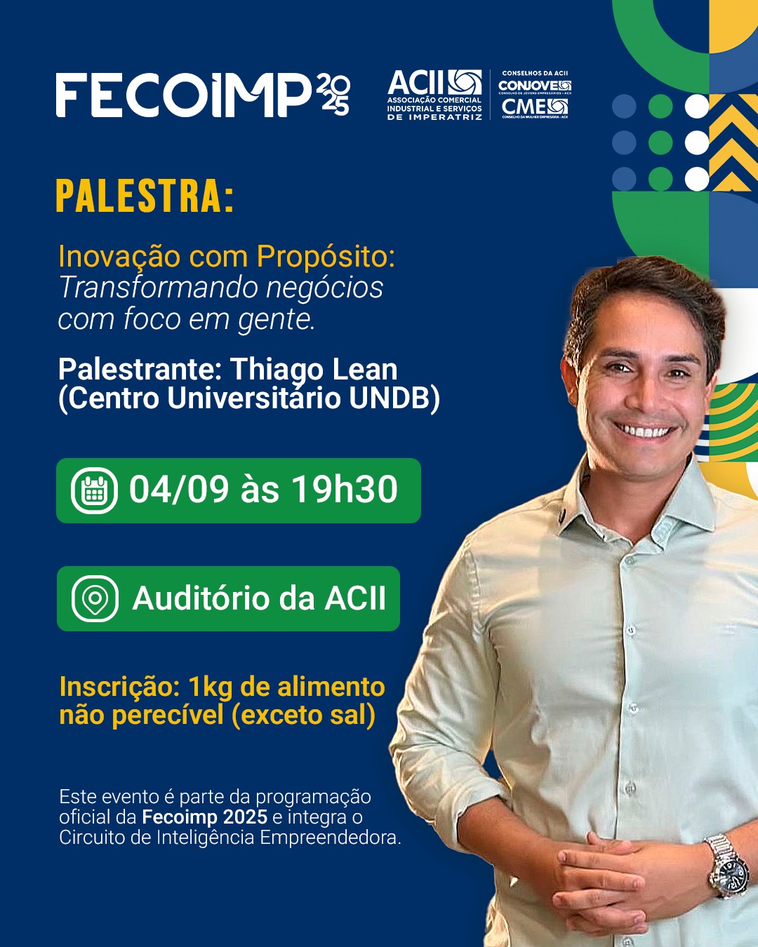 Café da manhã nesta quinta-feira (04/09) marca o credenciamento de expositores para a Fecoimp 2025